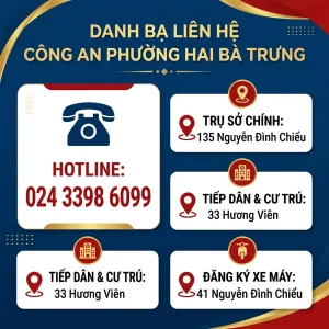 Danh bạ số điện thoại Công an Phường Hai Bà Trưng sáp nhập 1 Danh bạ số điện thoại Công an Phường Hai Bà Trưng sáp nhập